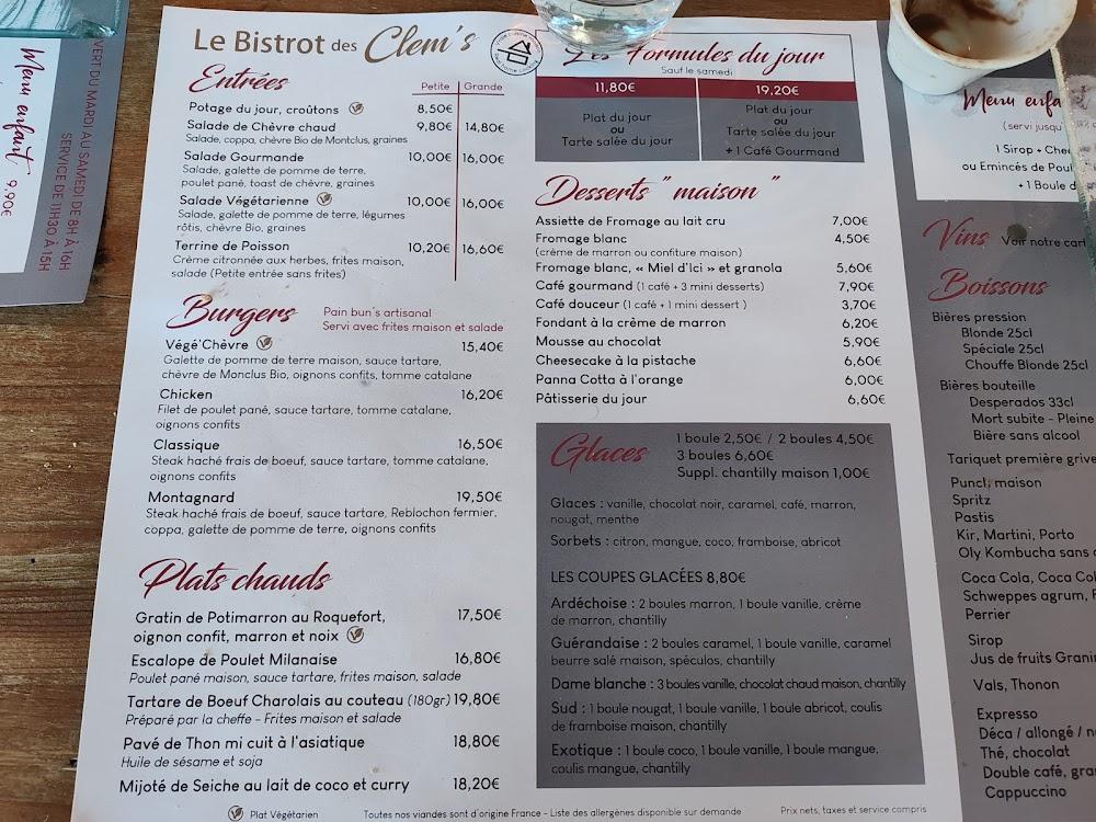 Le Bistrot des Clem's - Menu Image 2